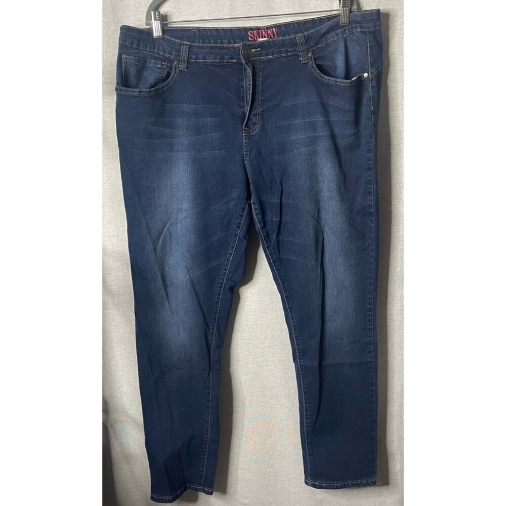 Gogo Star Womens Slim Skinny Jeans Blue Medium Wash Cotton Blend Denim 24